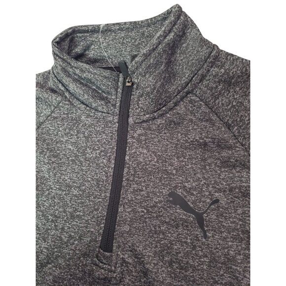 Puma Boys Long Sleeve Gray Quarter-Zip Pullover Shirt Size Large (14-16) - Picture 3 of 9